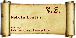 Nekola Evelin névjegykártya